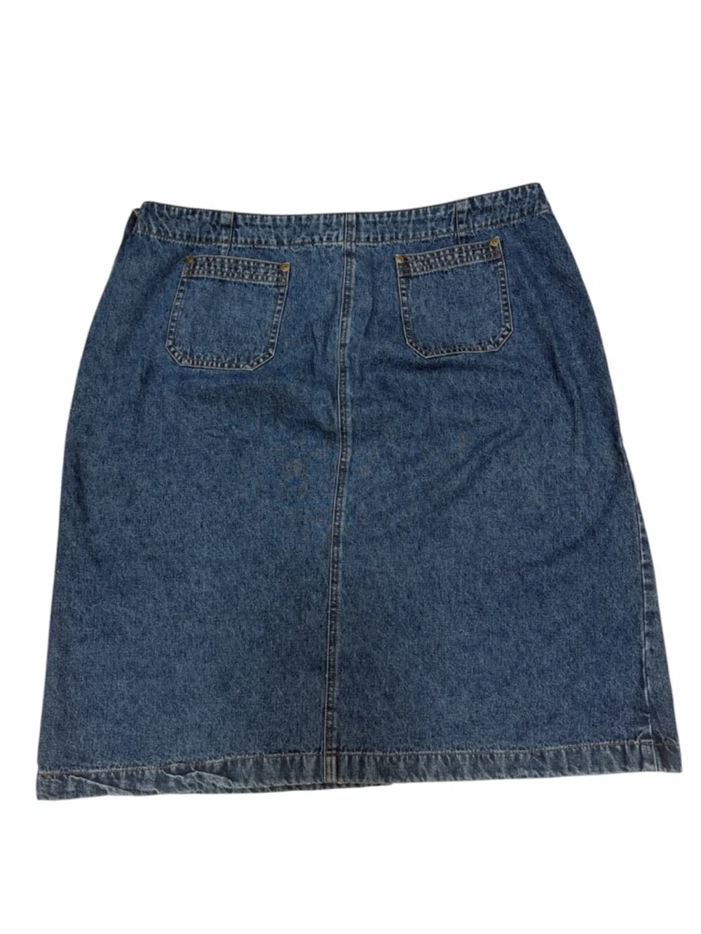 COVINGTON Denim Skirt Blue Lace-Up Front 100% Cotton Knee Length Skirt Size 18